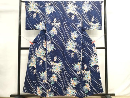 平和屋着物■上質な小紋　絞り　扇面花文　金彩　正絹　逸品　DABI0906cd