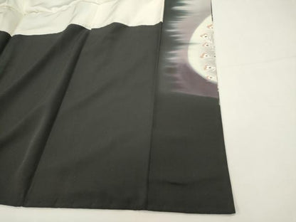 平和屋着物■豪華黒留袖　駒刺繍　孔雀文　暈し染め　金彩　正絹　逸品　DABI0915cd