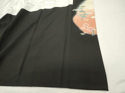 平和屋着物■豪華黒留袖　作家物　風景文　暈し染め　金通し地　正絹　逸品　DABI0918cd