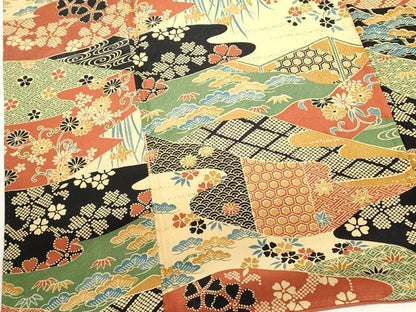 平和屋着物■上質な小紋　吉祥花文　正絹　逸品　DABI0931cd