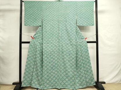 平和屋着物■上質な小紋　松葉青海波　正絹　逸品　DABI0932cd