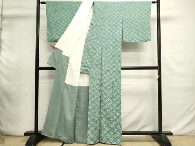 平和屋着物■上質な小紋　松葉青海波　正絹　逸品　DABI0932cd