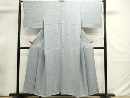 平和屋着物■上質な色無地　笹地紋　淡藤色　正絹　逸品　DABI0934cd