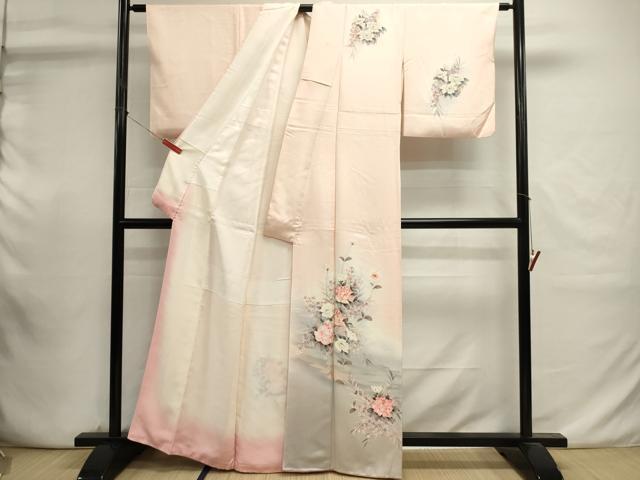 平和屋着物■訪問着　草花文　暈し染め　正絹　逸品　DABI0938cd
