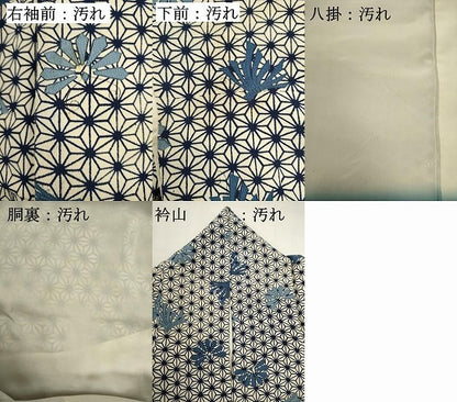 平和屋着物■上質な小紋　麻の葉舞蝶文　正絹　逸品　DABI0939cd
