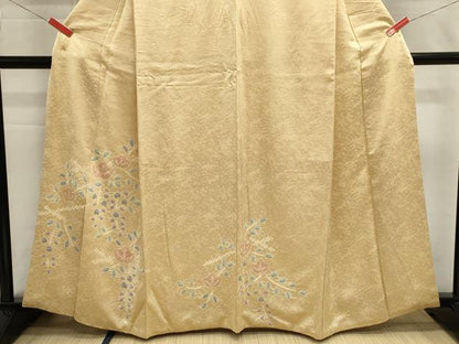 平和屋着物■訪問着　絞り　草花文　金彩　正絹　逸品　DABI0944cd