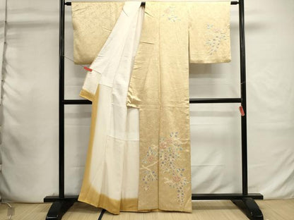 平和屋着物■訪問着　絞り　草花文　金彩　正絹　逸品　DABI0944cd