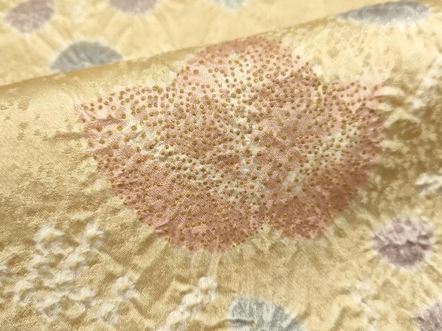 平和屋着物■訪問着　絞り　草花文　金彩　正絹　逸品　DABI0944cd