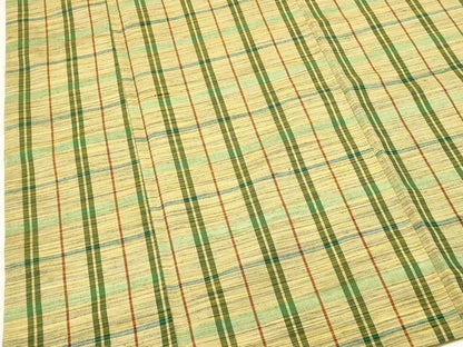 平和屋着物■上質な紬　格子　正絹　逸品　DABI0945cd