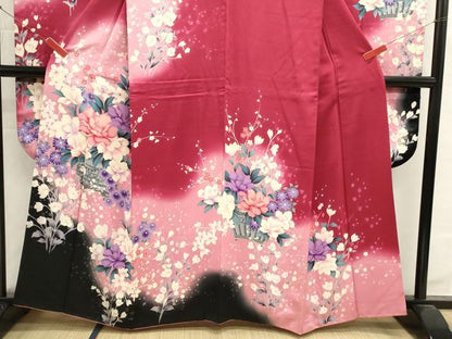 平和屋着物■豪華振袖　器物花文　暈し染め　正絹　逸品　DABI0947cd