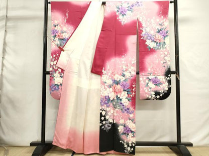 平和屋着物■豪華振袖　器物花文　暈し染め　正絹　逸品　DABI0947cd