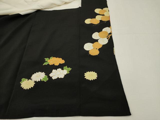 平和屋着物■豪華黒留袖　駒刺繍　地紙花鳥文　乱菊　金彩　正絹　逸品　DABI0951cd