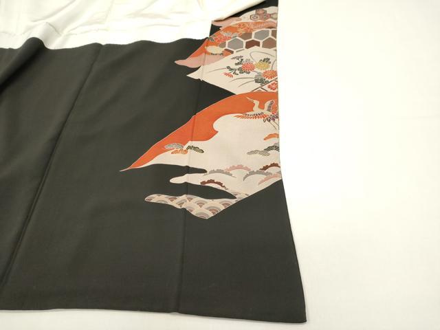 平和屋着物■豪華黒留袖　刺繍　吉祥花鳥文　金彩　正絹　逸品　DABI0952cd