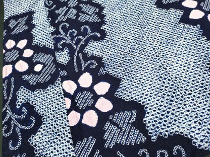 平和屋着物∴夏物　浴衣　有松鳴海絞り　花唐草文　綿　逸品　DABI0957cd