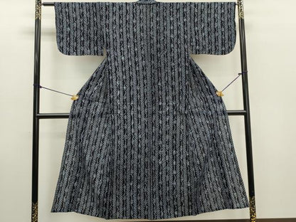 平和屋着物∴夏物　浴衣　有松鳴海絞り　抽象文様　綿　逸品　DABI0958cd