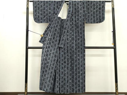 平和屋着物∴夏物　浴衣　有松鳴海絞り　抽象文様　綿　逸品　DABI0958cd