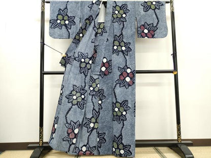 平和屋着物∴夏物　浴衣　有松鳴海絞り　南天文　綿　逸品　DABI0959cd