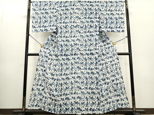 平和屋着物∴夏物　浴衣　綿絽　抽象文　綿　逸品　DABI0965cd
