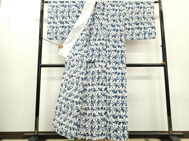 平和屋着物∴夏物　浴衣　綿絽　抽象文　綿　逸品　DABI0965cd