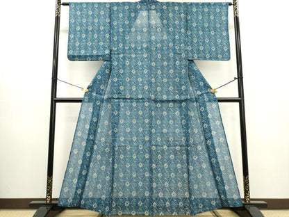 平和屋着物∴夏物　綿紅梅　浴衣　花唐草文　逸品　DABI0966cd