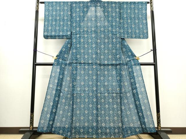 平和屋着物∴夏物　綿紅梅　浴衣　花唐草文　逸品　DABI0966cd