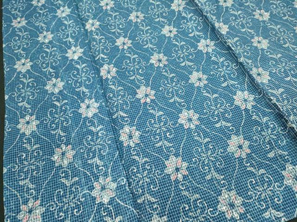 平和屋着物∴夏物　綿紅梅　浴衣　花唐草文　逸品　DABI0966cd