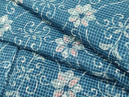 平和屋着物∴夏物　綿紅梅　浴衣　花唐草文　逸品　DABI0966cd
