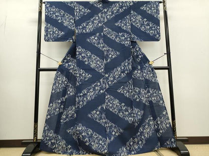 平和屋着物∴夏物　浴衣　杜若　カキツバタ　綿　逸品　DABI0967cd