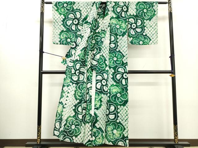平和屋着物∴夏物　浴衣　有松鳴海絞り　花繋ぎ　綿　逸品　DABI0971cd