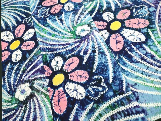 平和屋着物∴夏物　浴衣　有松鳴海絞り　草花文　綿　逸品　DABI0975cd