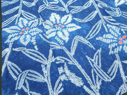 平和屋着物∴夏物　浴衣　有松鳴海絞り　草花文　綿　逸品　DABI0982cd