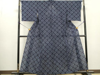 平和屋着物∴夏物　浴衣　有松鳴海絞り　抽象文　綿　逸品　DABI0983cd