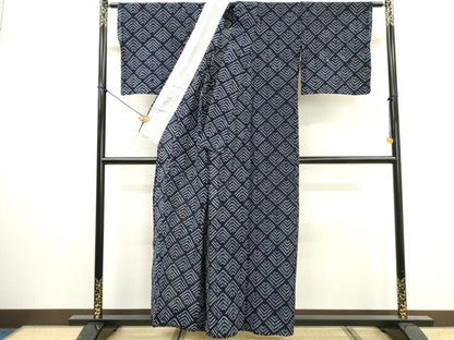 平和屋着物∴夏物　浴衣　有松鳴海絞り　抽象文　綿　逸品　DABI0983cd