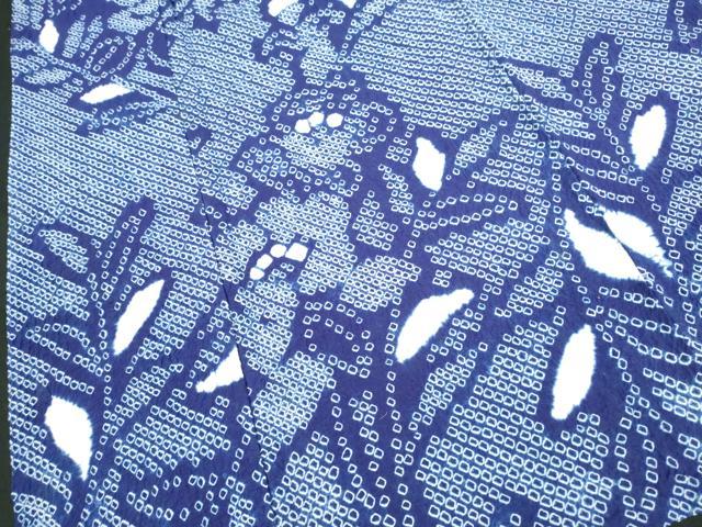 平和屋着物∴夏物　浴衣　有松鳴海絞り　草花文　綿　逸品　DABI0986cd