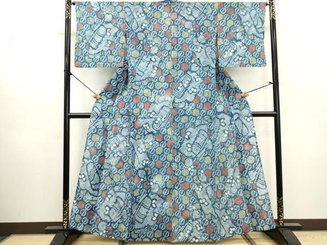 平和屋着物∴夏物　浴衣　有松鳴海絞り　綿　逸品　DABI0994cd