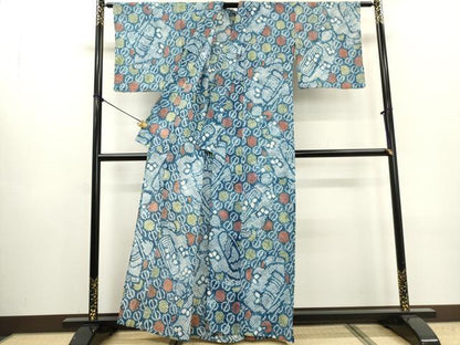 平和屋着物∴夏物　浴衣　有松鳴海絞り　綿　逸品　DABI0994cd