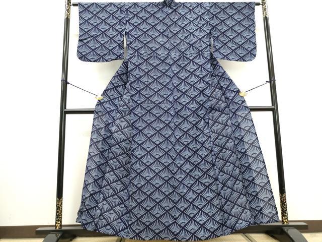 平和屋着物∴夏物　浴衣　有松鳴海絞り　松葉文　綿　逸品　DABI1000cd