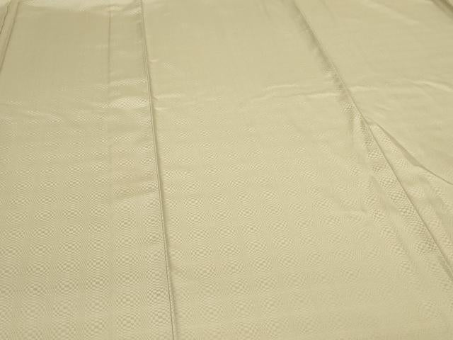 平和屋着物▽樹養紬　単衣　綾風花　市松綾瀬織　証紙付き　正絹　逸品　DABI1010sf