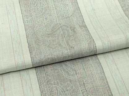 平和屋着物▽上質な紬　単衣　唐草間道　正絹　逸品　DABI1011sf