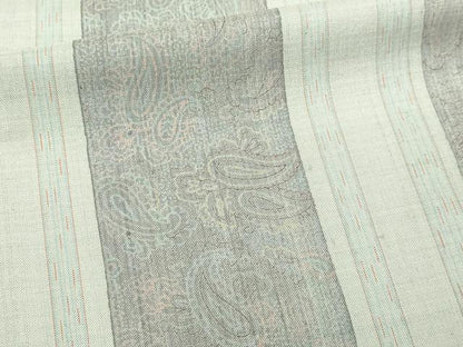平和屋着物▽上質な紬　単衣　唐草間道　正絹　逸品　DABI1011sf