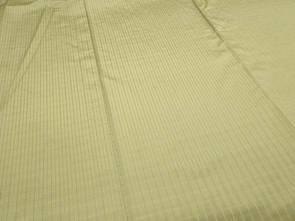 平和屋着物▽上質なお召　単衣　吉野間道　正絹　逸品　DABI1012sf
