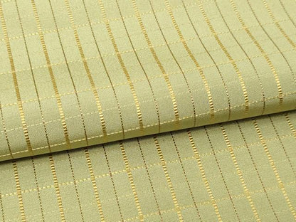 平和屋着物▽上質なお召　単衣　吉野間道　正絹　逸品　DABI1012sf