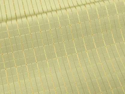 平和屋着物▽上質なお召　単衣　吉野間道　正絹　逸品　DABI1012sf
