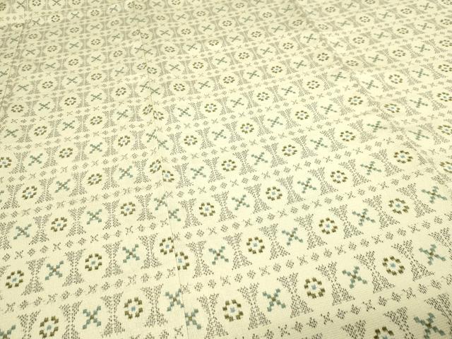 平和屋着物▽本塩沢　単衣　吉祥文　正絹　逸品　DABI1013sf