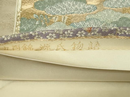 平和屋本店▼六通柄袋帯　九百錦　源氏物語　24Ｋ純金箔錦　正絹　逸品　DABI1014sf