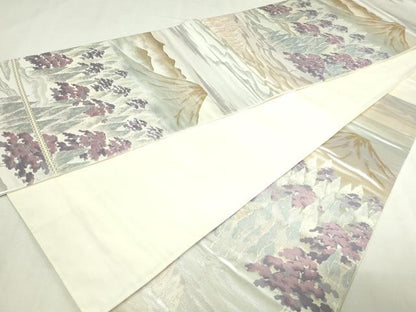 平和屋本店▼六通柄袋帯　北山　本金二重箔　正絹　逸品　DABI1015sf