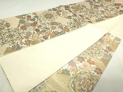 平和屋本店▼六通柄袋帯　秀錦華文　本金重ね箔　正絹　逸品　DABI1023sf