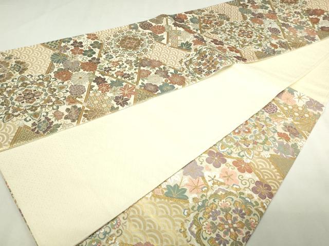 平和屋本店▼六通柄袋帯　秀錦華文　本金重ね箔　正絹　逸品　DABI1023sf