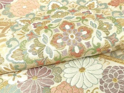 平和屋本店▼六通柄袋帯　秀錦華文　本金重ね箔　正絹　逸品　DABI1023sf