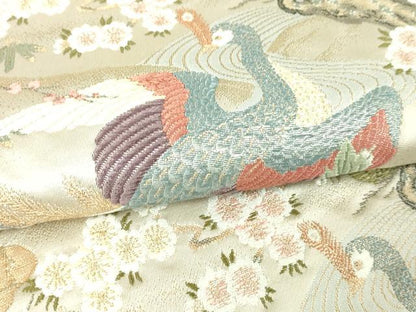 平和屋本店▼六通柄袋帯　桃山波暖桃香文　本金箔　正絹　逸品　DABI1032sf